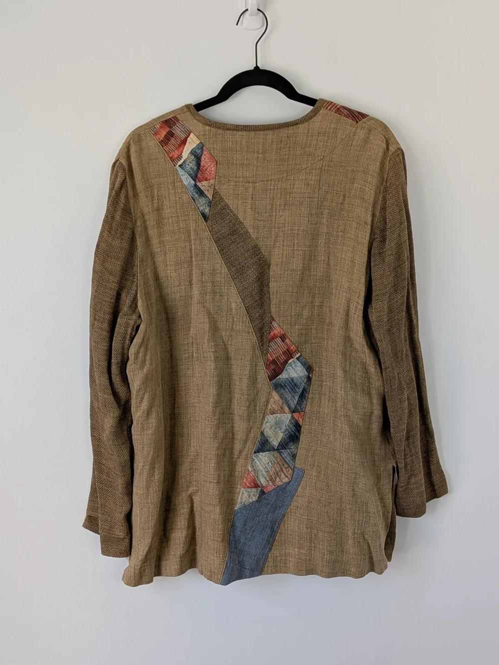 Vintage Canvasbacks Patchwork Jacket Size XL Lagenlook Art To Wear Boho - Picture 3 of 8